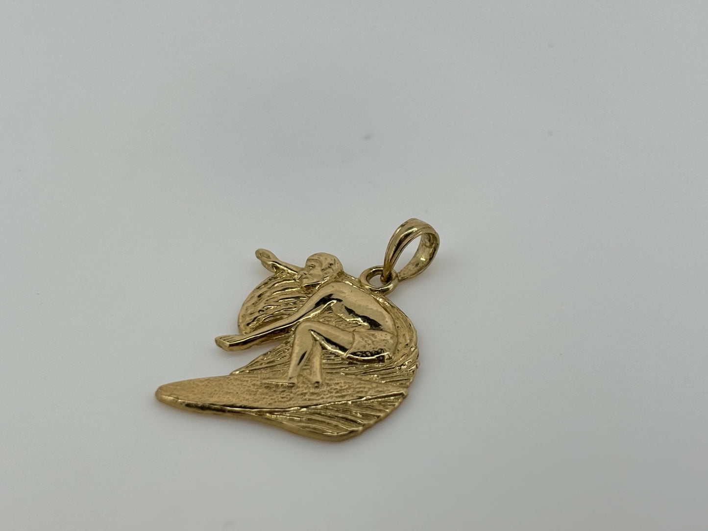 14K Gold Surfer Pendant