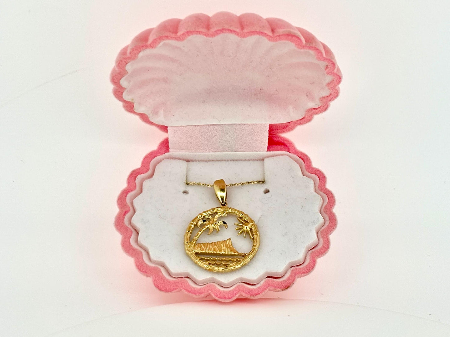 Golden Horizon Necklace - 14k Solid Gold Hawaiian Beach Necklace