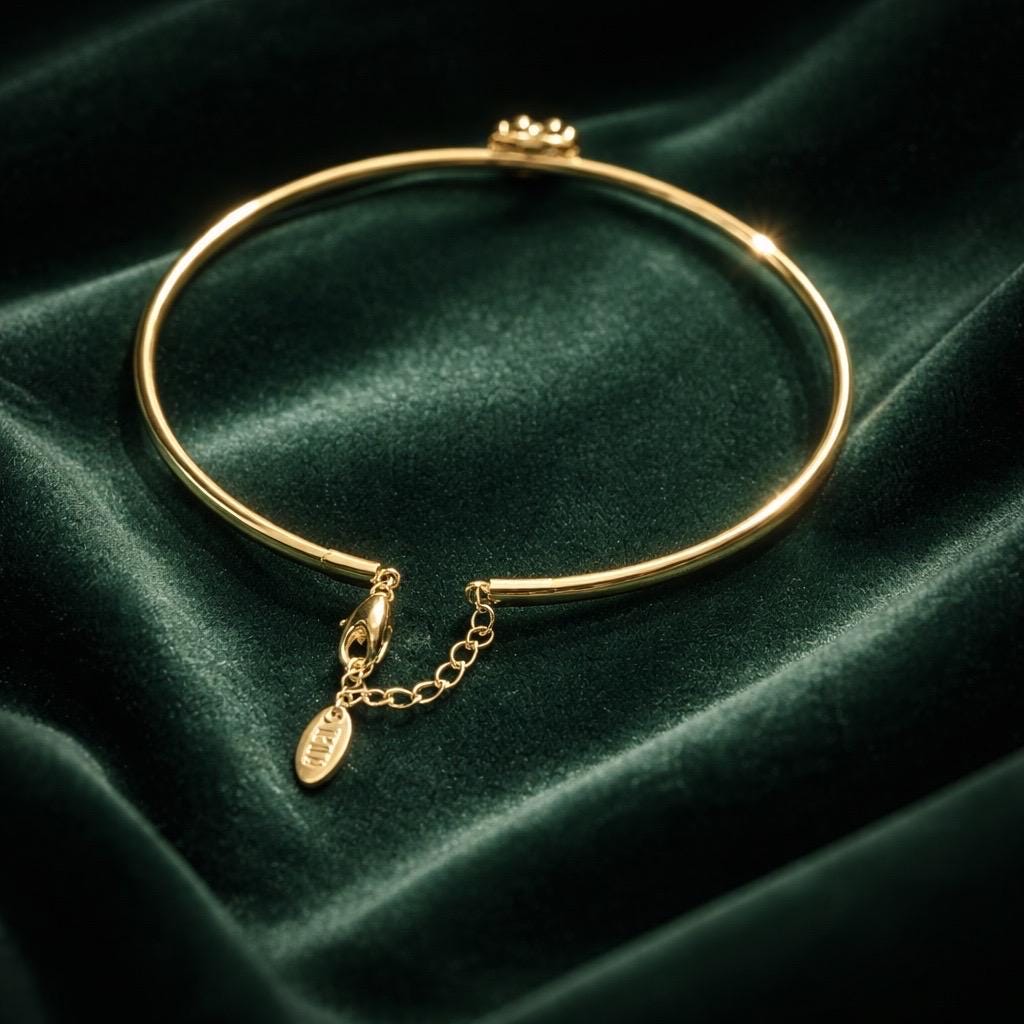 Four Leaf Clover Bracelet – Adjustable Gold Plated Stackable Jewelry With Cubic Zirconia
