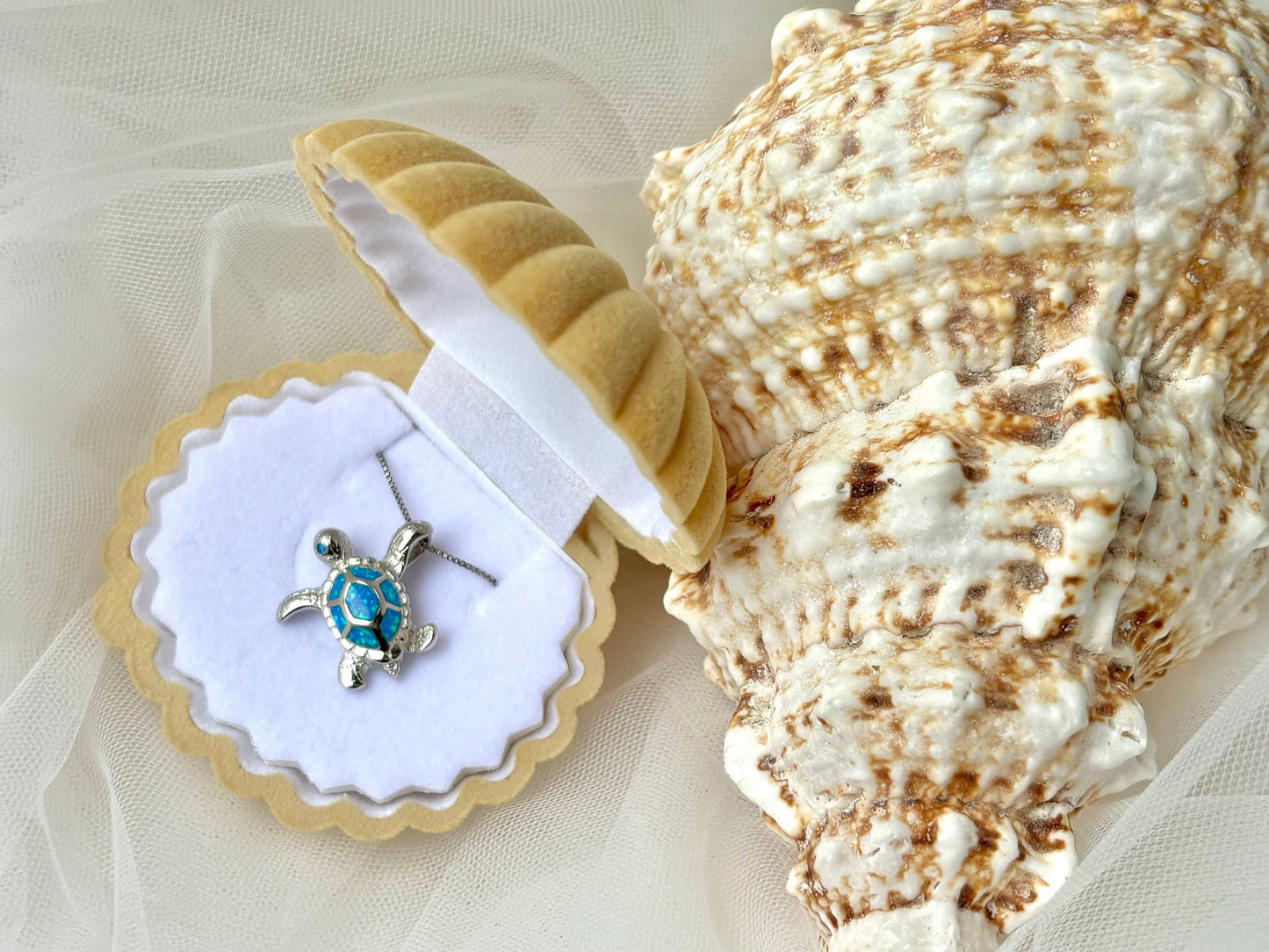 Blue Opal Turtle Necklace