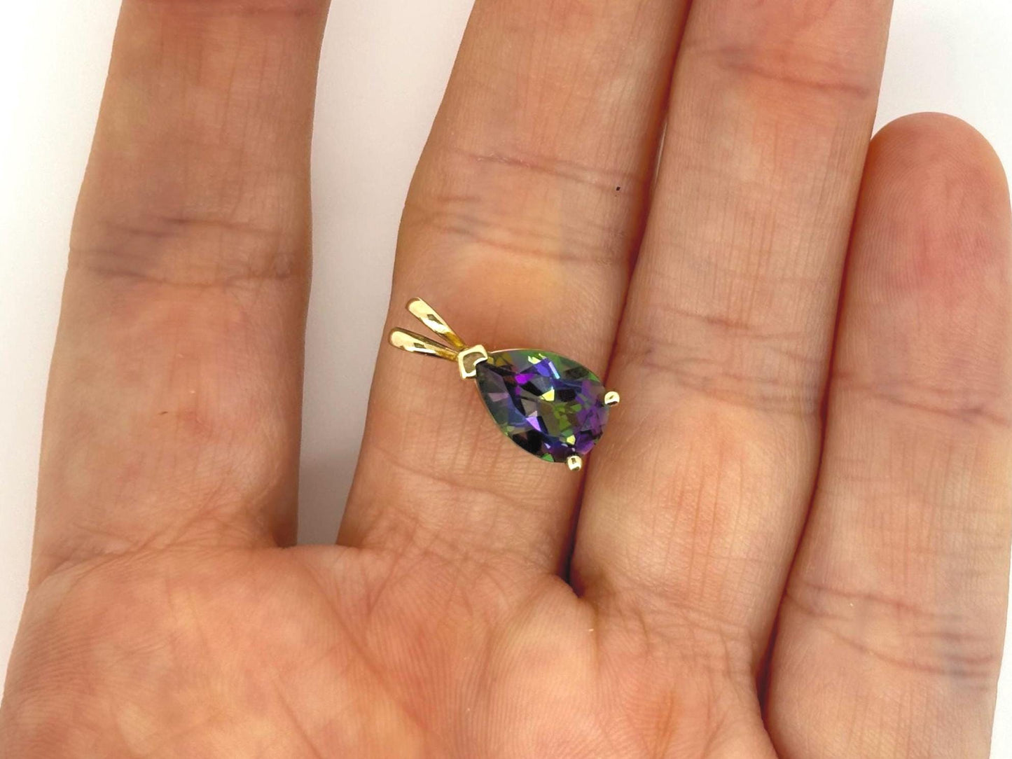 Island Light Mystic Topaz Pendant – 14k Solid Gold Necklace