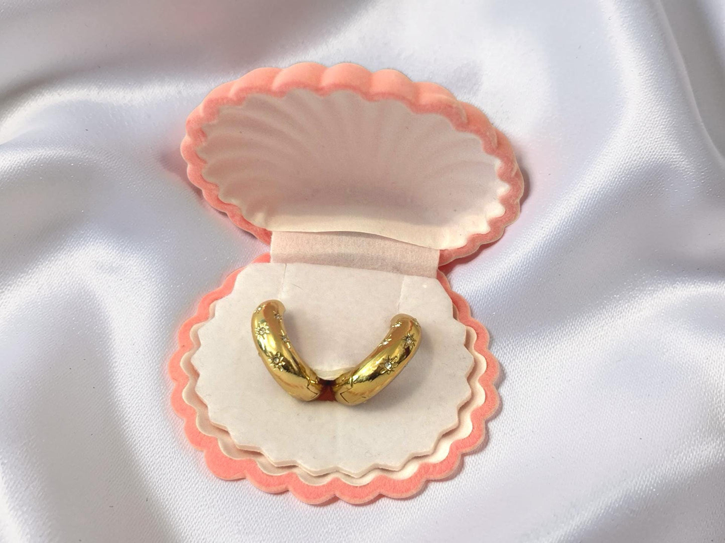 North Star Hoop Earrings – 14K Gold Plated Stainless Steel | Stackable Gold Earrings
