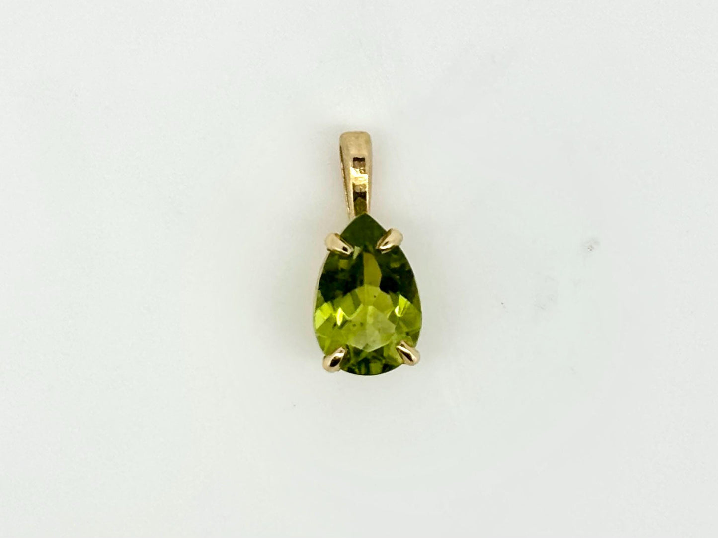 14K Solid Gold Necklace Peridot Pendant Hawaiian Diamond Peles Tears - Birthday Gift for Her Gift For Mom Green Necklace Peridot Necklace