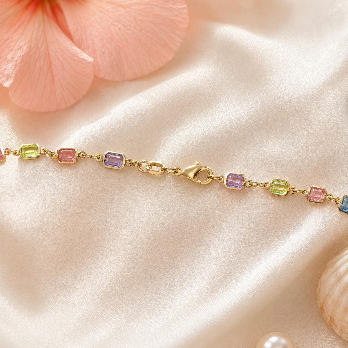 Dainty Gemstone Necklace, Pastel Gold Chain - Gift For Her Today!, colorful necklace, dainty gold necklace, everyday jewelry – handmade Hawaiian jewelry, Island Goddess Jewelry