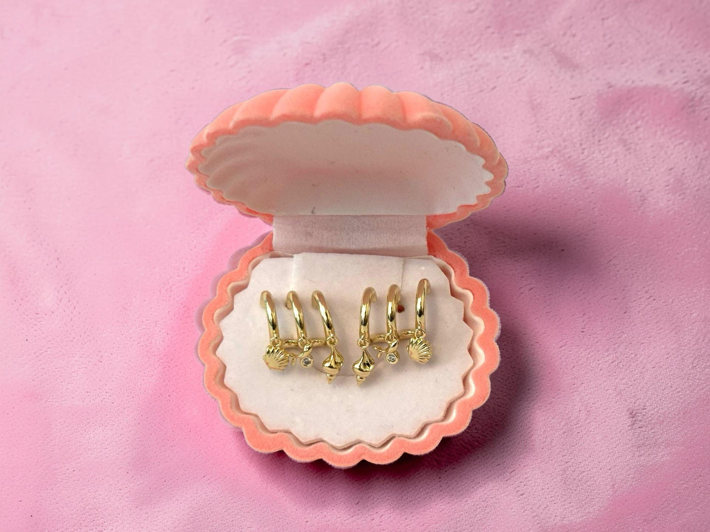 Gold Hoop Earrings – Dainty Shell Charm Hoops | Tarnish Free, Coastal Style Gift for Her