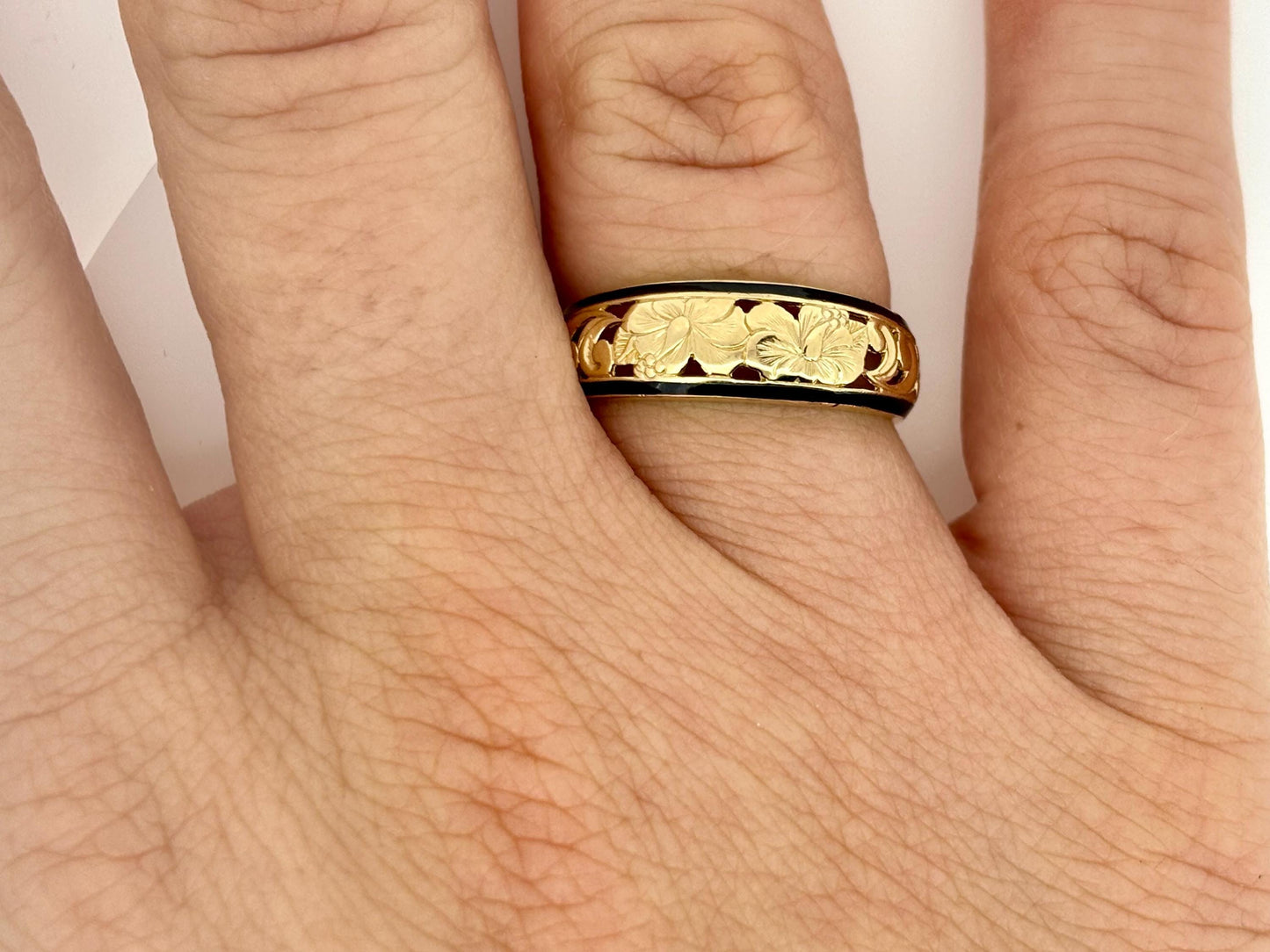 14K Solid Gold Hawaiian Flower Ring