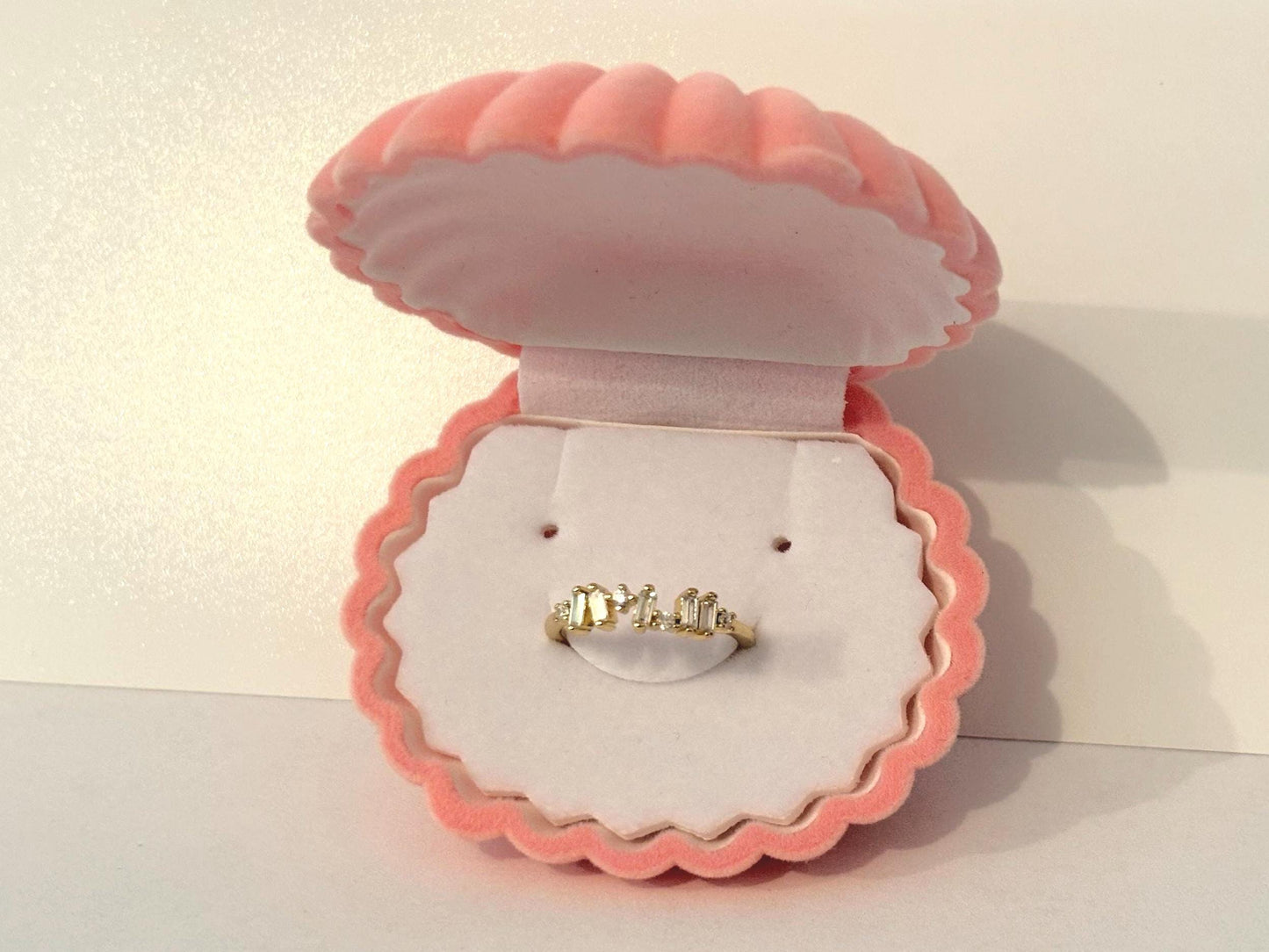 Gold Plated Adjustable Ring – Dainty Stainless Steel Ring with Sparkling CZ Stones