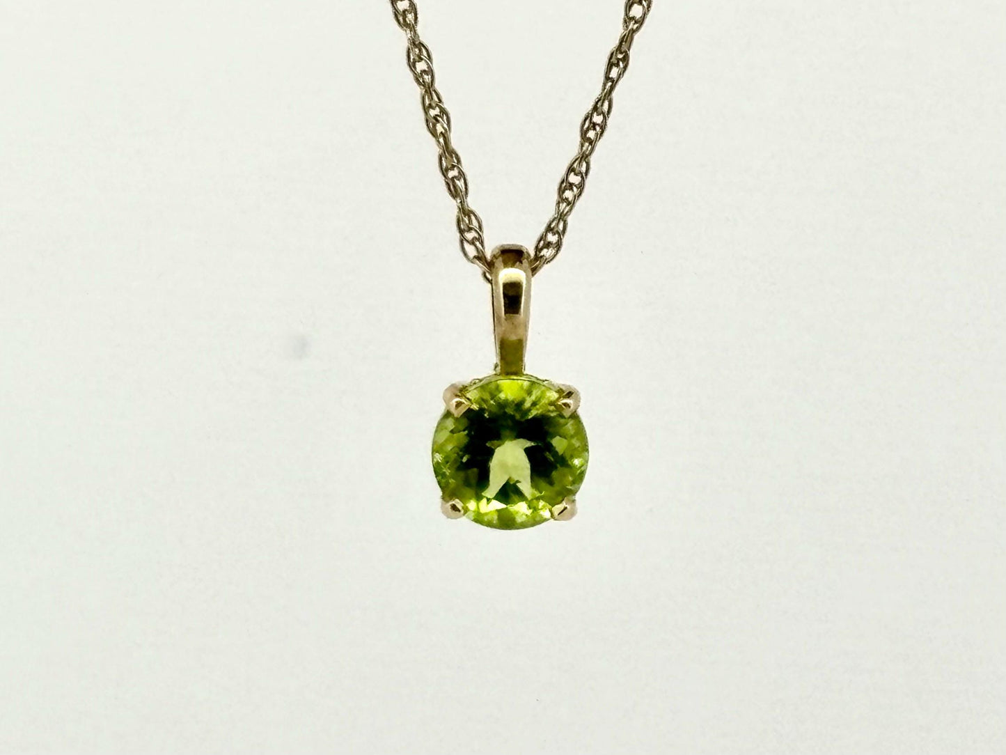 14K Solid Gold Necklace Peridot Pendant Hawaiian Diamond Peles Tears - Birthday Gift for Her Gift For Mom Green Necklace Peridot Necklace
