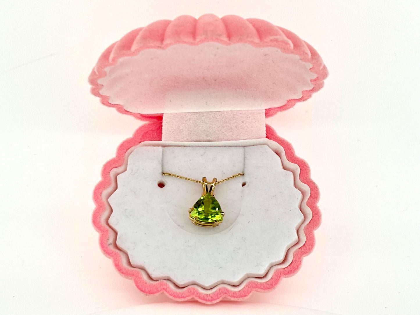 14K Solid Gold Peridot Pendant Hawaiian Diamond Peles Tears Birthday Gift for Her Gift For Mom Gold Necklace Peridot Necklace Green Pendant