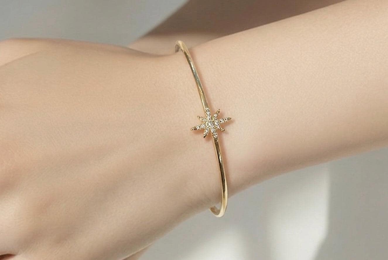 Star Bracelet – Adjustable Gold Plated Stainless Steel Jewelry | Dainty Celestial Accessory