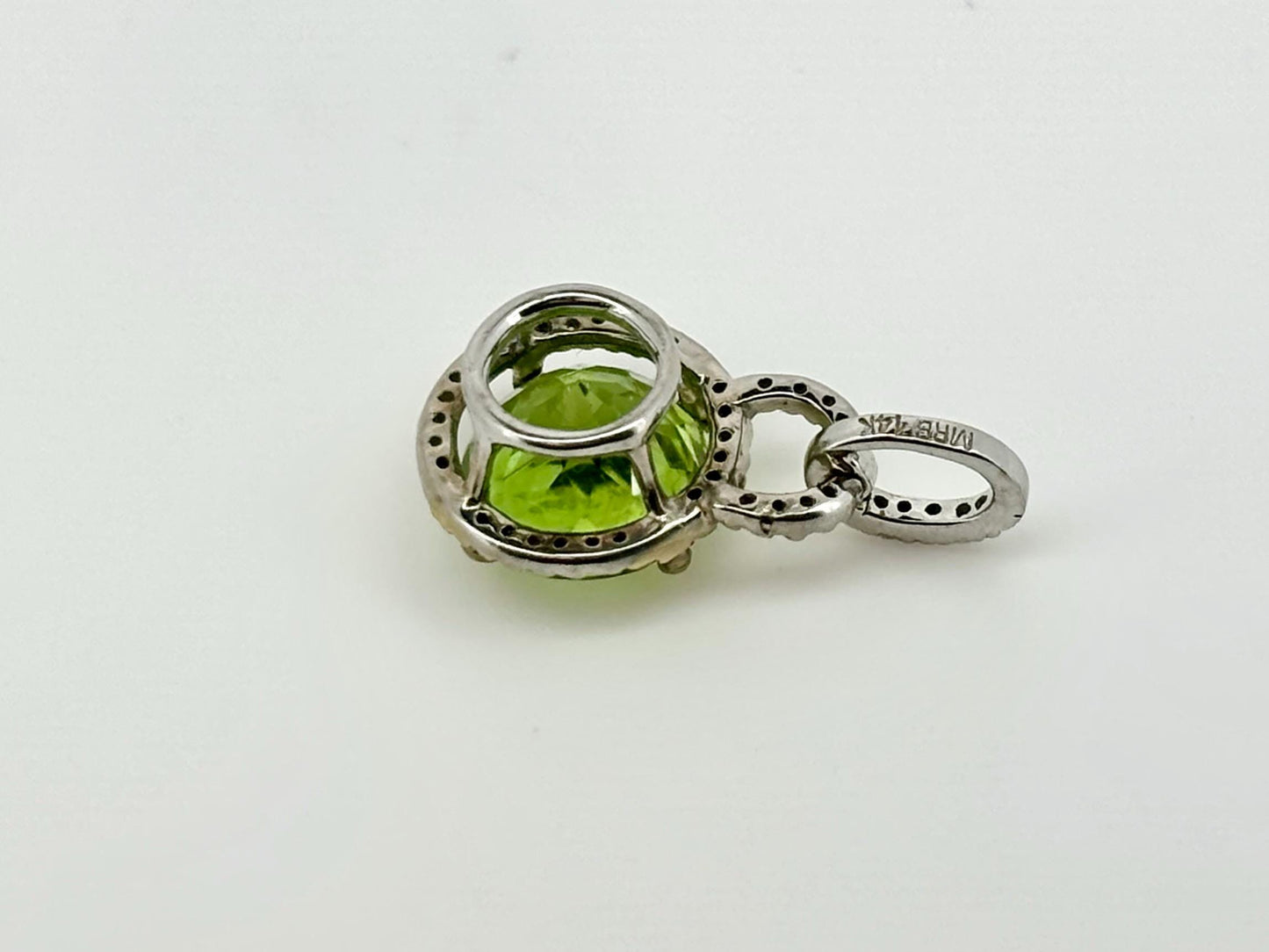 Pele’s Tears Peridot & Diamond Pendant – 14k Solid Gold Necklace