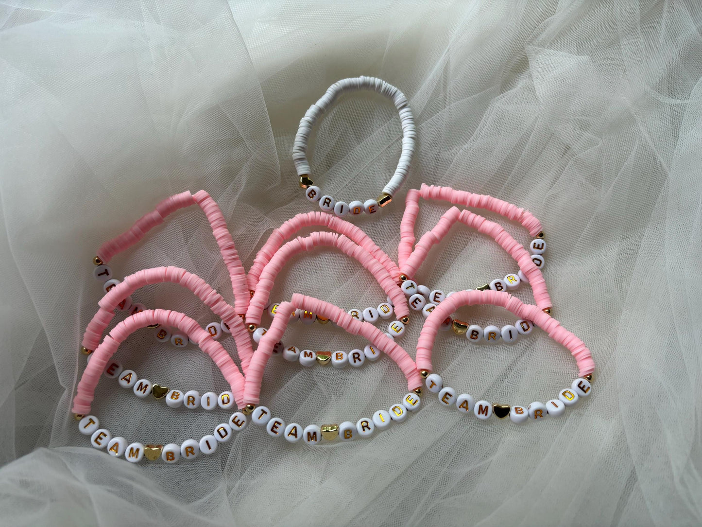 Team Bride Bracelet BridesMaid Gifts for Bridesmaid Maid of Honor Wedding Gifts Pink Bracelet Dainty Bride Bracelet Best Friends Bracelet