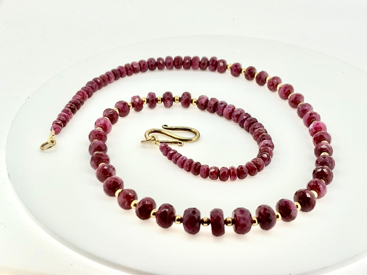 Ruby Necklace Beaded Necklace Gift for Girlfriend Gold Filled Tarnish Free Birthday Gift For Her