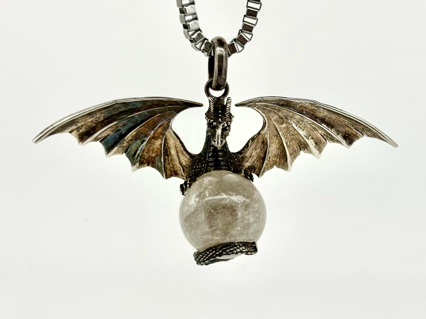 Dragon Necklace Dragon Pendant Halloween Necklace Costume Jewelry Quartz Pendant Witch Jewelry Witch Pendant Spooky Season Costume Scary