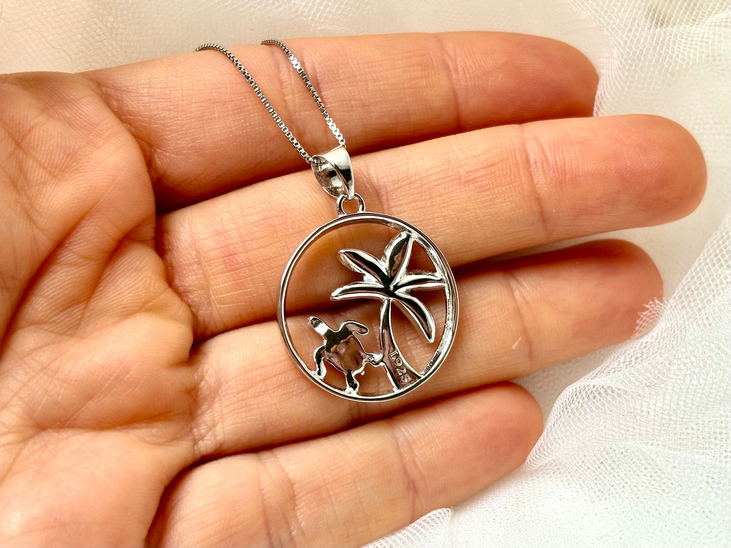 Hawaiian Honu Turtle Necklace – Blue Opal Pendant in Sterling Silver