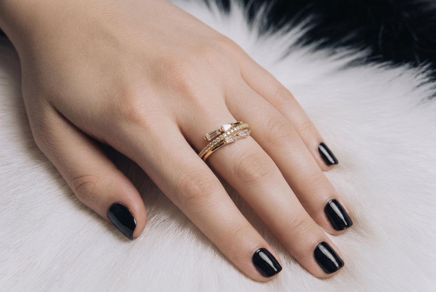 Adjustable Stackable Ring – Gold Plated Stainless Steel Celestial Star Jewelry