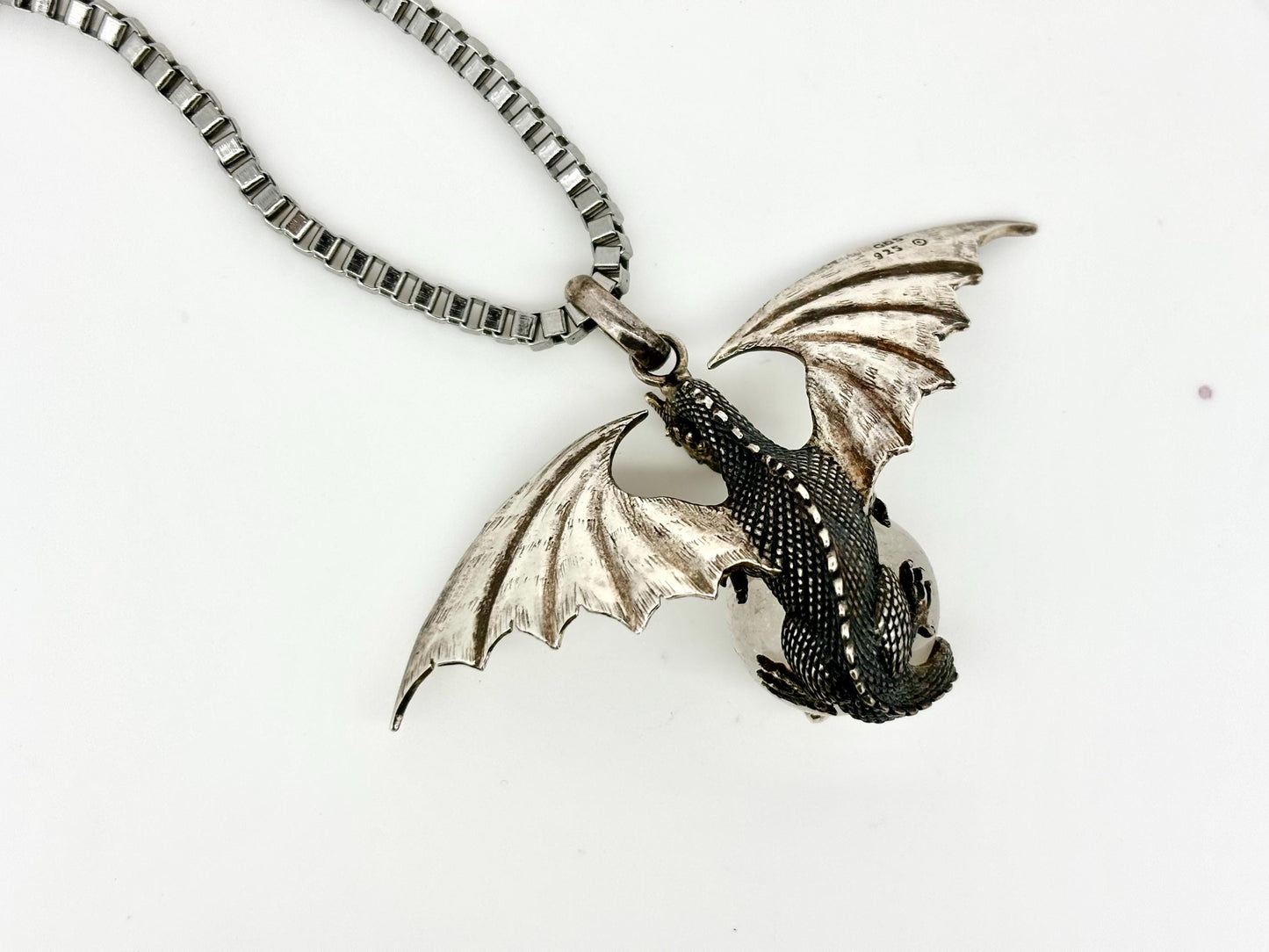 Dragon Necklace Dragon Pendant Halloween Necklace Costume Jewelry Quartz Pendant Witch Jewelry Witch Pendant Spooky Season Costume Scary