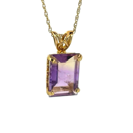 Island Harmony Ametrine Pendant – 14k Solid Gold Necklace