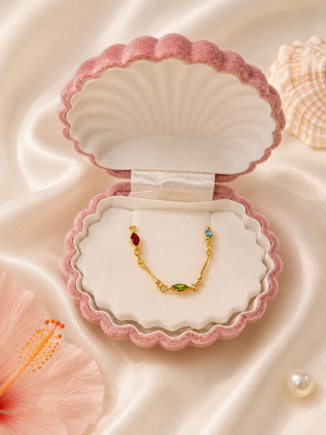 Dainty Gemstone Bracelet, Gold Filled Colorful Chain For Her, gift for her, colorful bracelet, dainty gold bracelet – handmade Hawaiian jewelry, Island Goddess Jewelry
