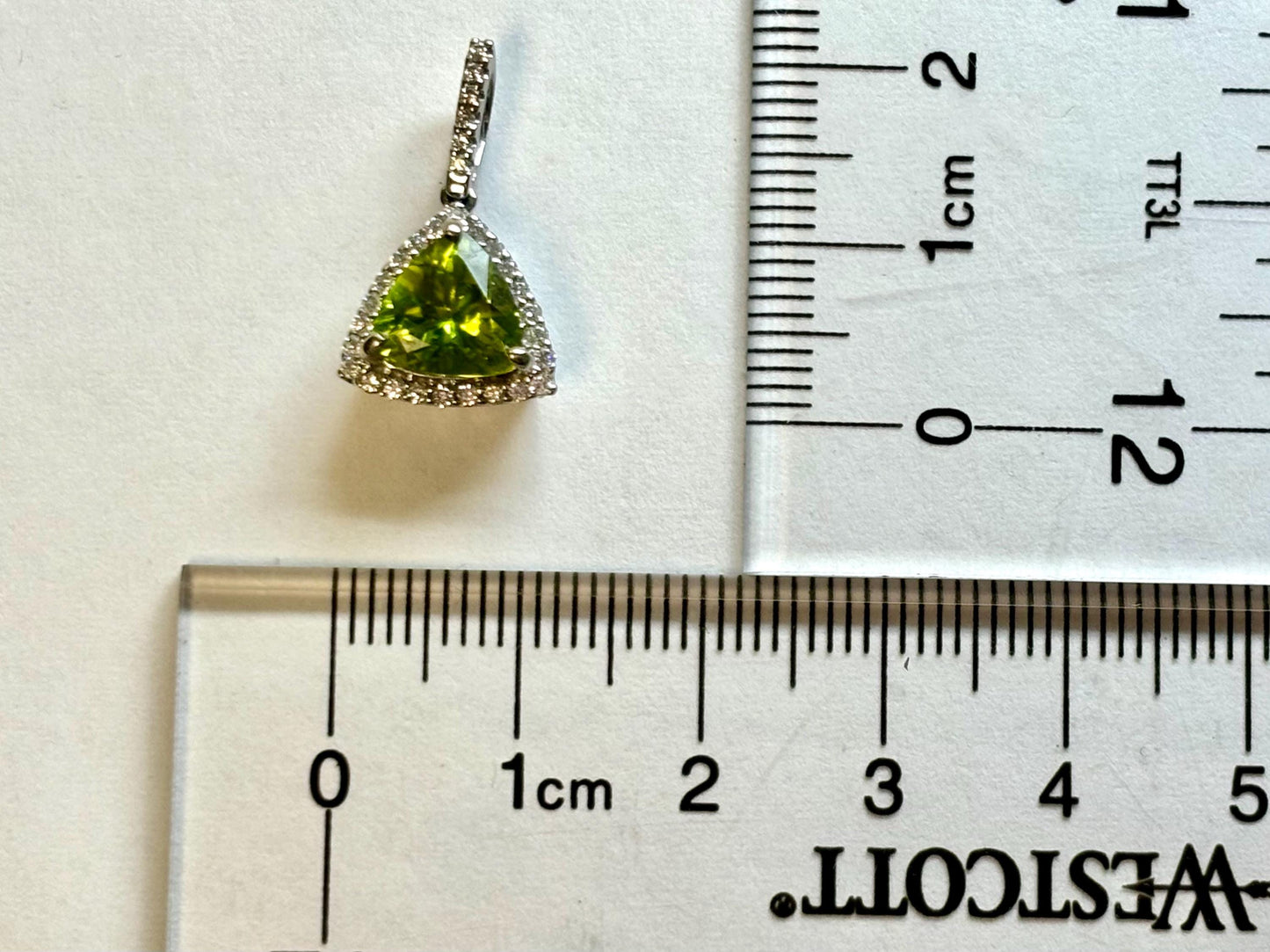 14K Solid Gold Pendant Peridot Pendant Hawaiian Diamond Pendant Peles Tears Birthday Gift for Her Gold Necklace Peridot Necklace