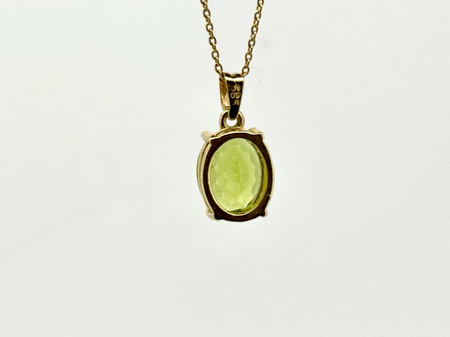 14K Solid Gold Pendant Peridot Pendant Hawaiian Diamond Peles Tears - Birthday Gift for Her Gift For Mom Gold Necklace Peridot Necklace
