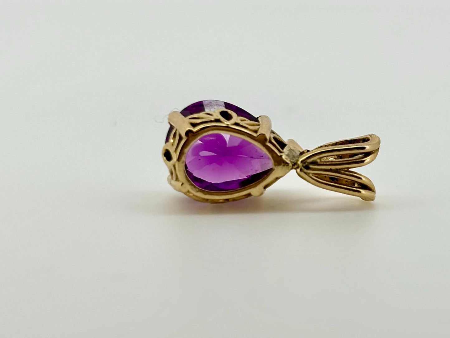 14K Solid Gold Necklace Red Violet Garnet Pendant Garnet Necklace- Genuine January Birthstone Jewelry, Birthday Gift for Her Purple Pendant