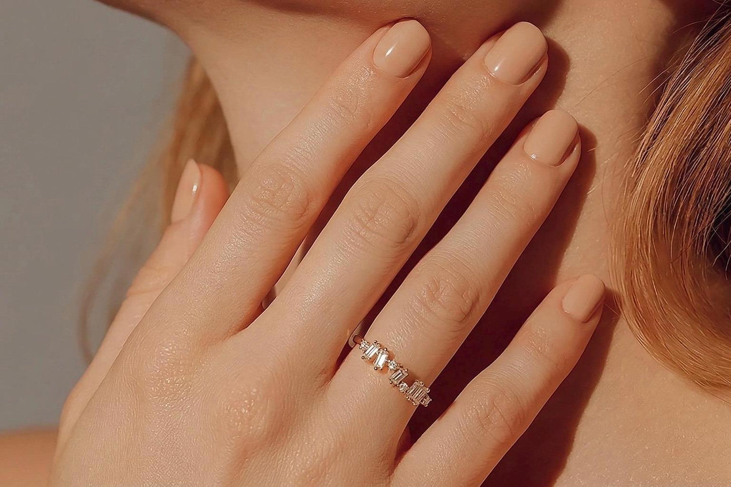 Adjustable Gold Plated Ring – Dainty Stainless Steel Band With CZ Stones