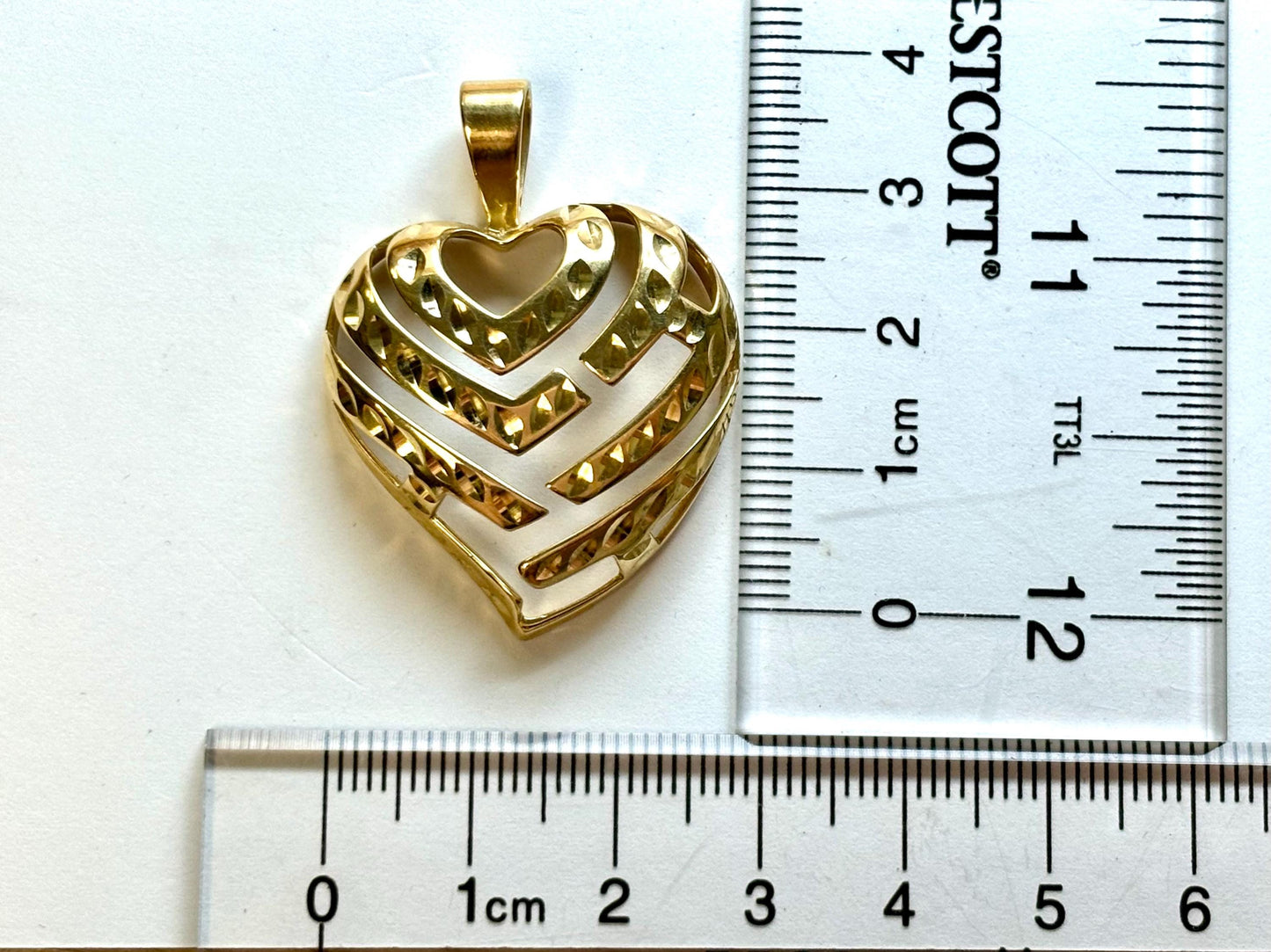 14K Solid Gold Aloha Heart Pendant Heart Necklace Aloha Necklace Aloha Pendant  Fine Jewelry, Gift for Her, Dainty Gold Necklace Christmas