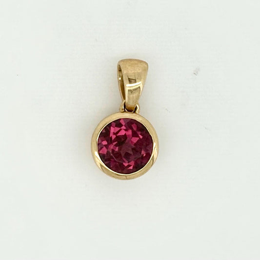 Island Ember Garnet Pendant – 14k Rhodolite Garnet Solid Gold Necklace
