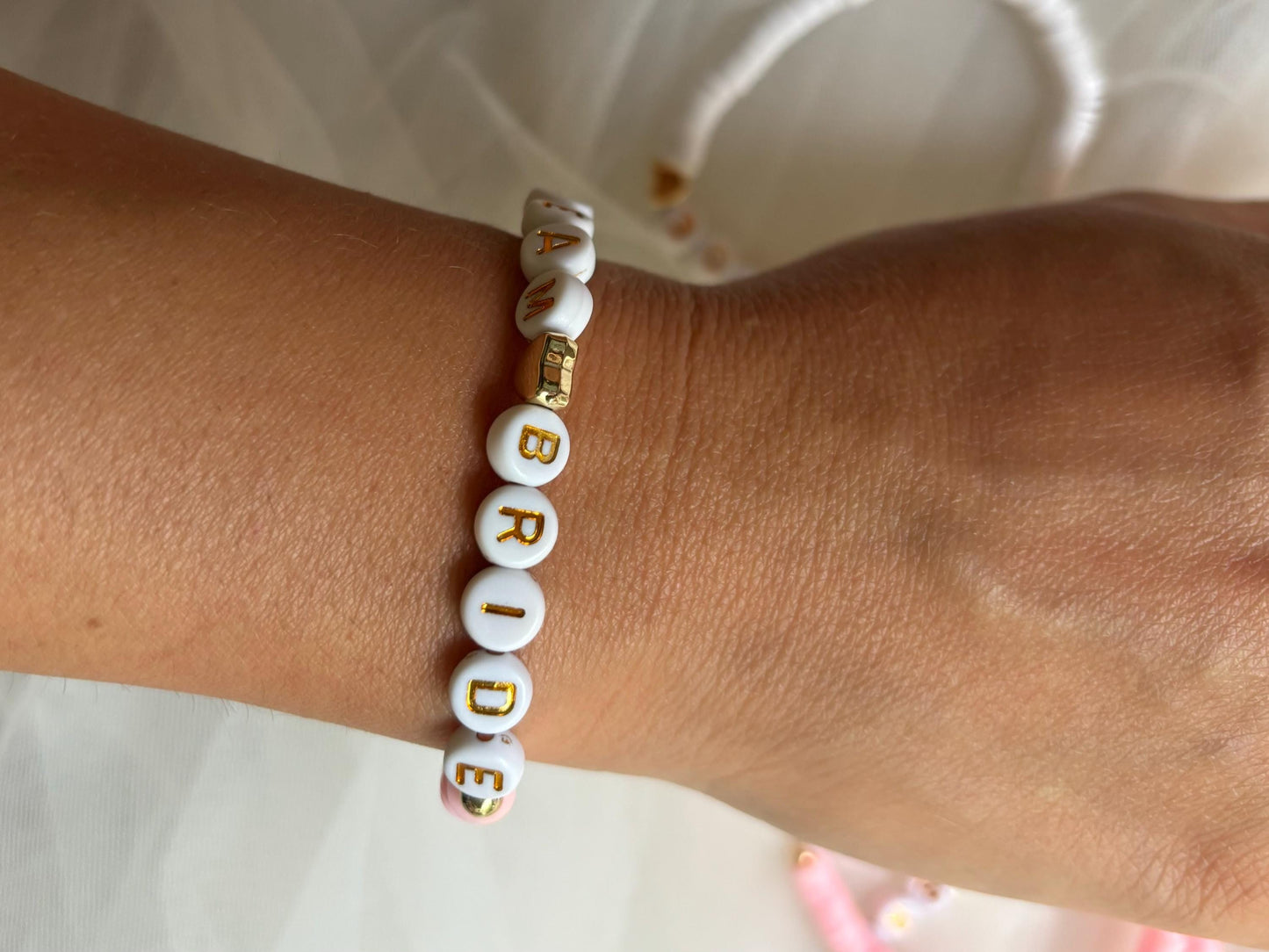 Team Bride Bracelet BridesMaid Gifts for Bridesmaid Maid of Honor Wedding Gifts Pink Bracelet Dainty Bride Bracelet Best Friends Bracelet