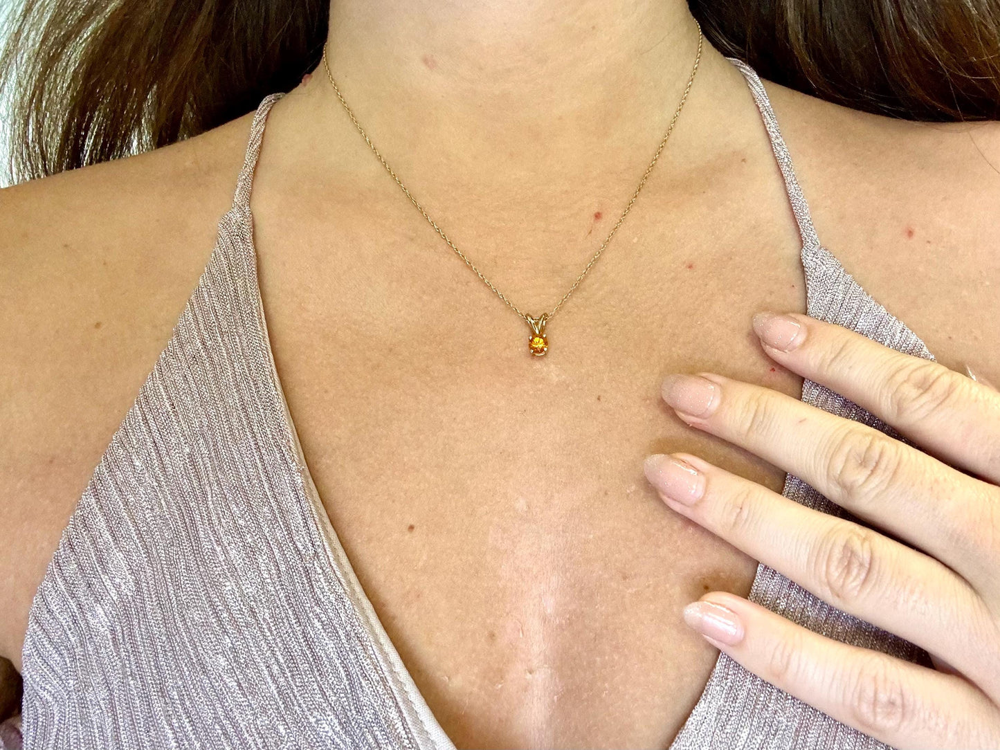 ʻĀhuna Sunlight Pendant – 14k Solid Gold Citrine Necklace