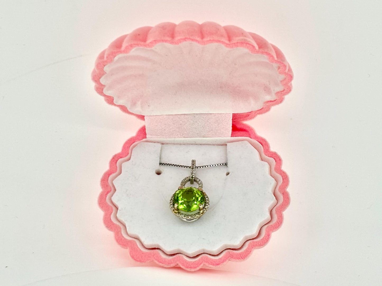 Pele’s Tears Peridot & Diamond Pendant – 14k Solid Gold Necklace