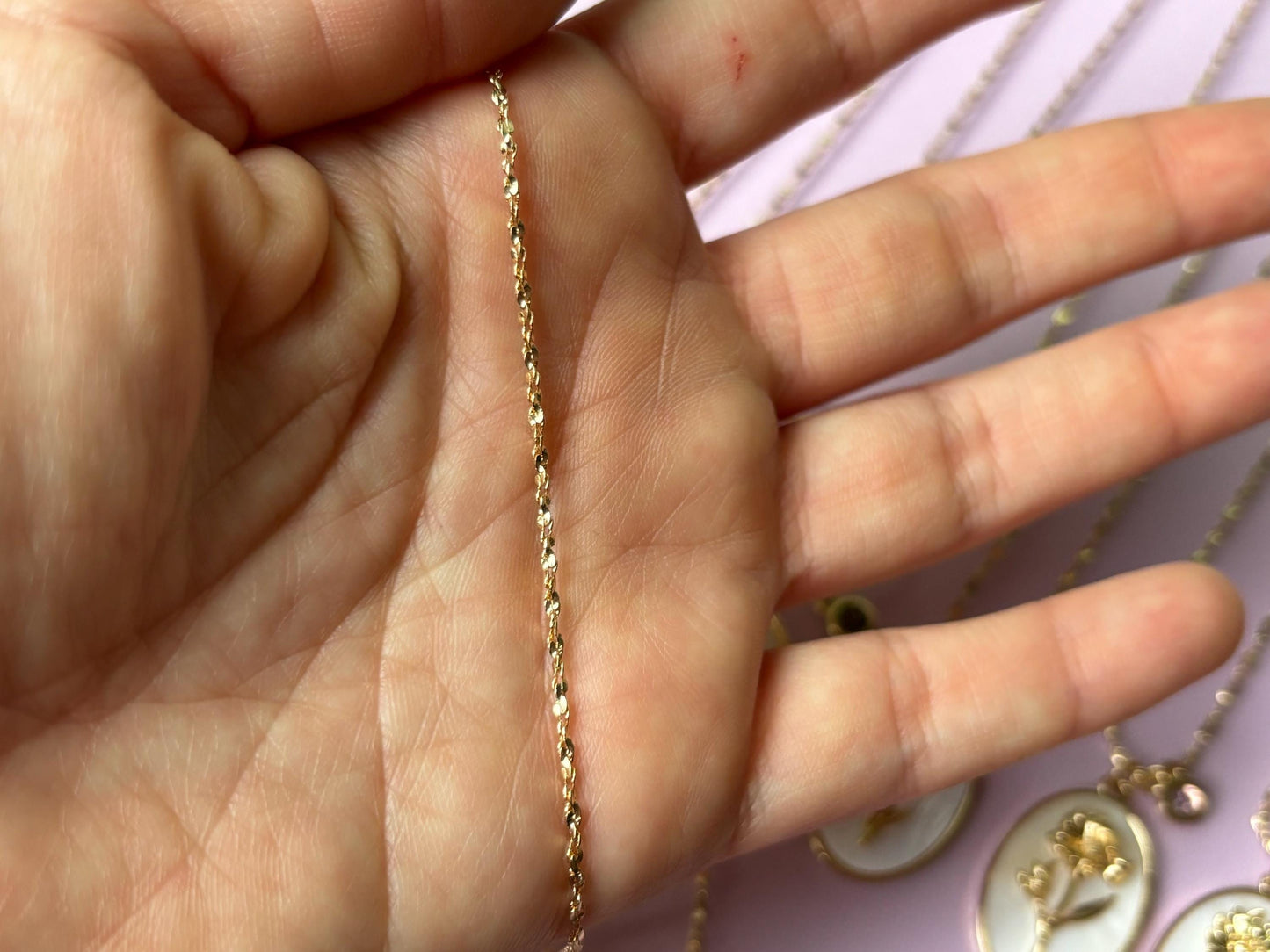 Birth Flower Necklace Stainless Steel 18K Gold Plated Necklace Birthstone Birthday Gift for Her - Gift for Mom , Gift for Girlfriend