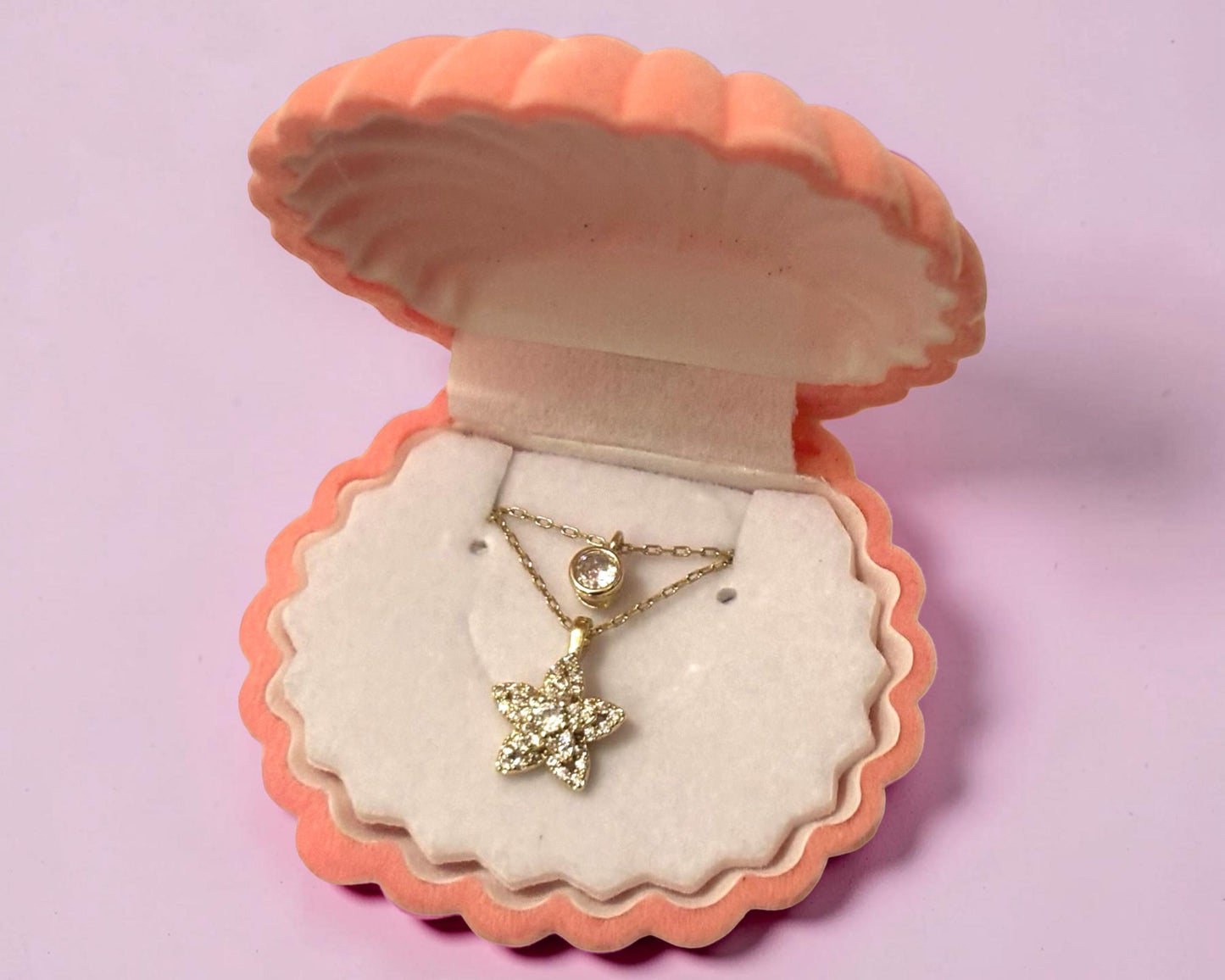 Gold Flower Necklace – Dainty Floral Pendant with Cubic Zirconia, Minimalist Layered Jewelry