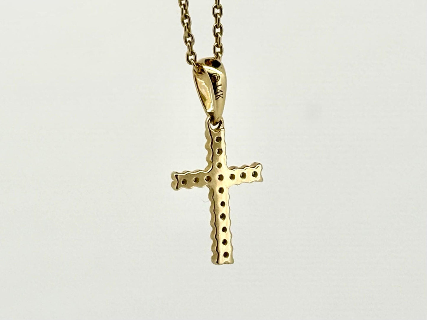 14K Solid White Gold Cross Necklace Jesus Christ Pendant Diamond Cross Christian Gift for her Chritian Gift for Wife Christmas Gift