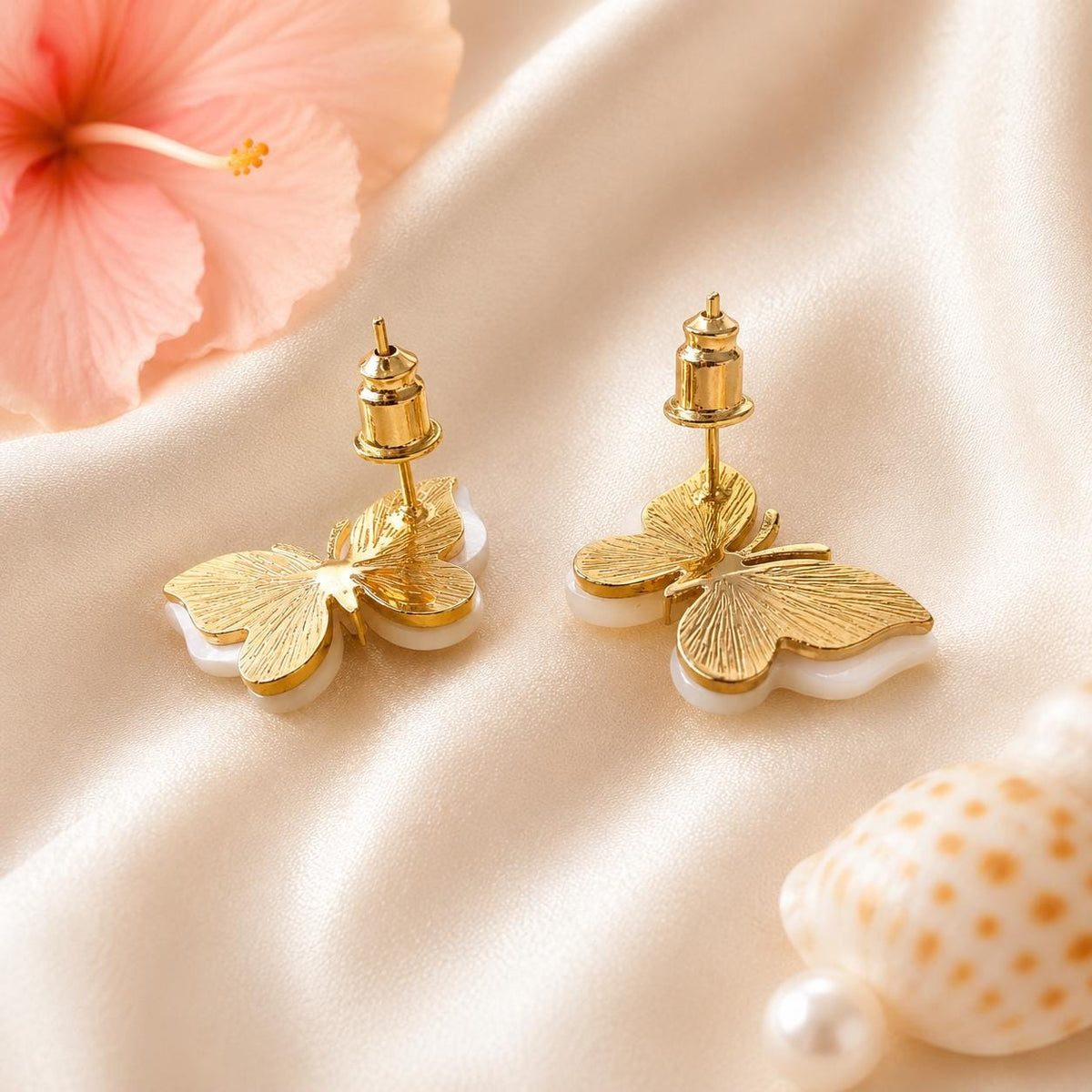 Mother Of Pearl Bracelet, Gold Plated Adjustable Butterfly Charms, hawaii, gift for her, adjustable bracelet – handmade Hawaiian jewelry, Island Goddess Jewelry