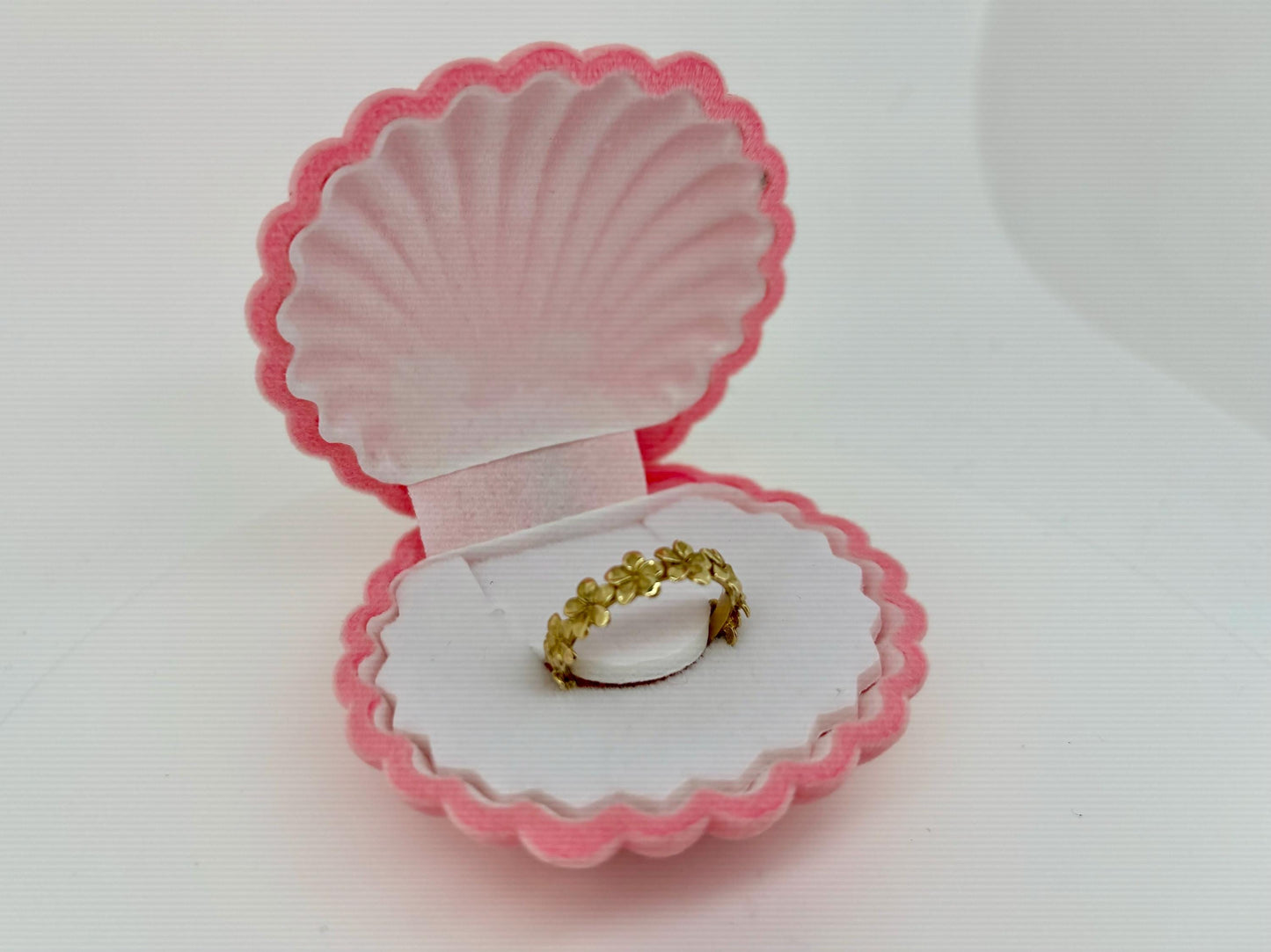 14K Solid Gold Ring Hawaiian Wedding Band - Wedding Ring - Flower Ring - Valentines Gift for Her- Birthday Gift for Girlfriend Gift for Mom