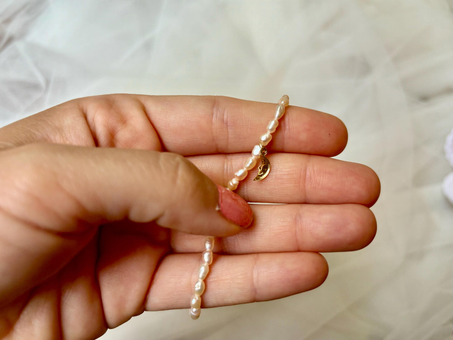 Gold Moon Necklace Genuine Freshwater White Pearl Necklace Spirit Gift for Girlfriend Celestial Gold Filled Tarnish Free Dainty Gift For Her