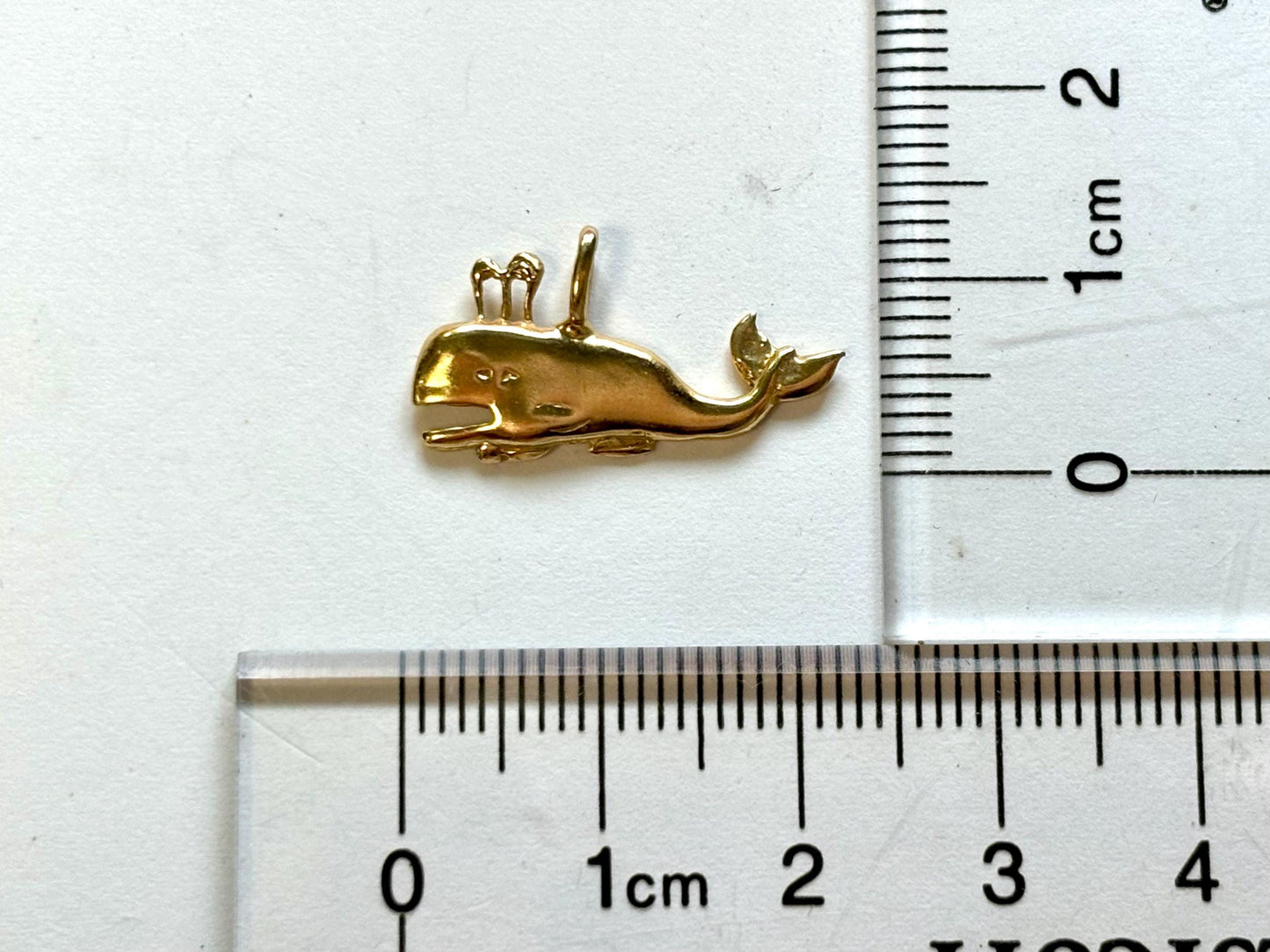 14K Yellow Gold Whale Pendant, Whale Necklace Gold Pendant Gold Necklace Birthday Gift For Her Fish Pendant Anniversary Gift Christmas Gift