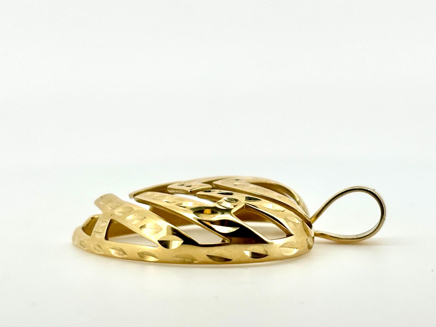 14K Solid Gold Aloha Heart Pendant Heart Necklace Aloha Necklace Aloha Pendant  Fine Jewelry, Gift for Her, Dainty Gold Necklace Christmas