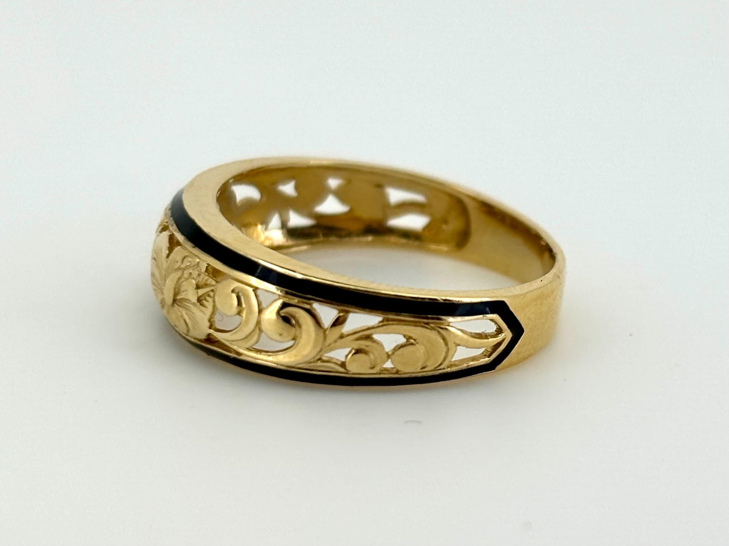 14K Solid Gold Hawaiian Flower Ring