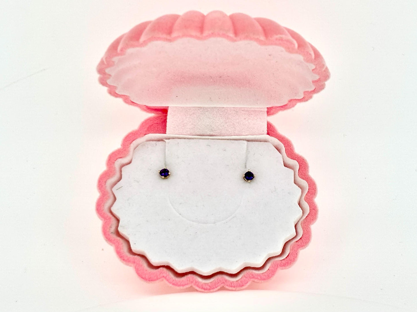 14k Solid Yellow Gold Amethyst Stud Earrings, February Birthstone, Small Amethyst Earrings, Gift For Her, For Mom, Dainty Everyday Jewelry