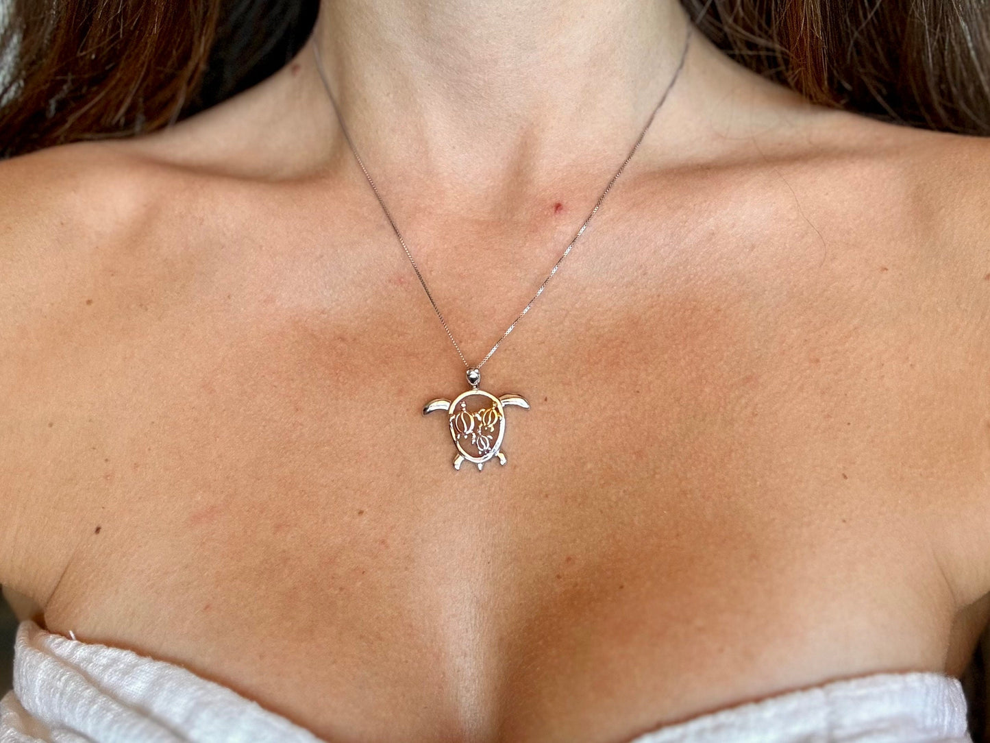Sea Turtle Necklace – 925 Sterling Silver, Tarnish-Free, 14K Gold or Rose Plated
