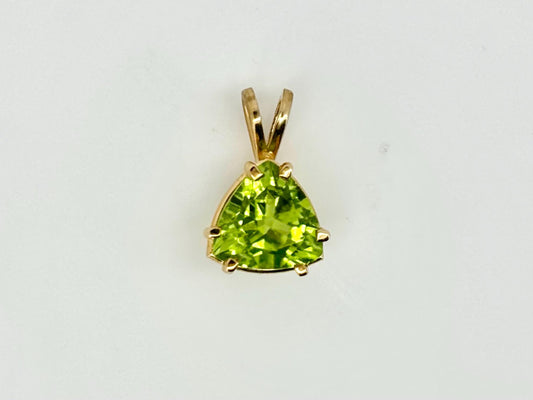 14K Solid Gold Peridot Pendant Hawaiian Diamond Peles Tears Birthday Gift for Her Gift For Mom Gold Necklace Peridot Necklace Green Pendant