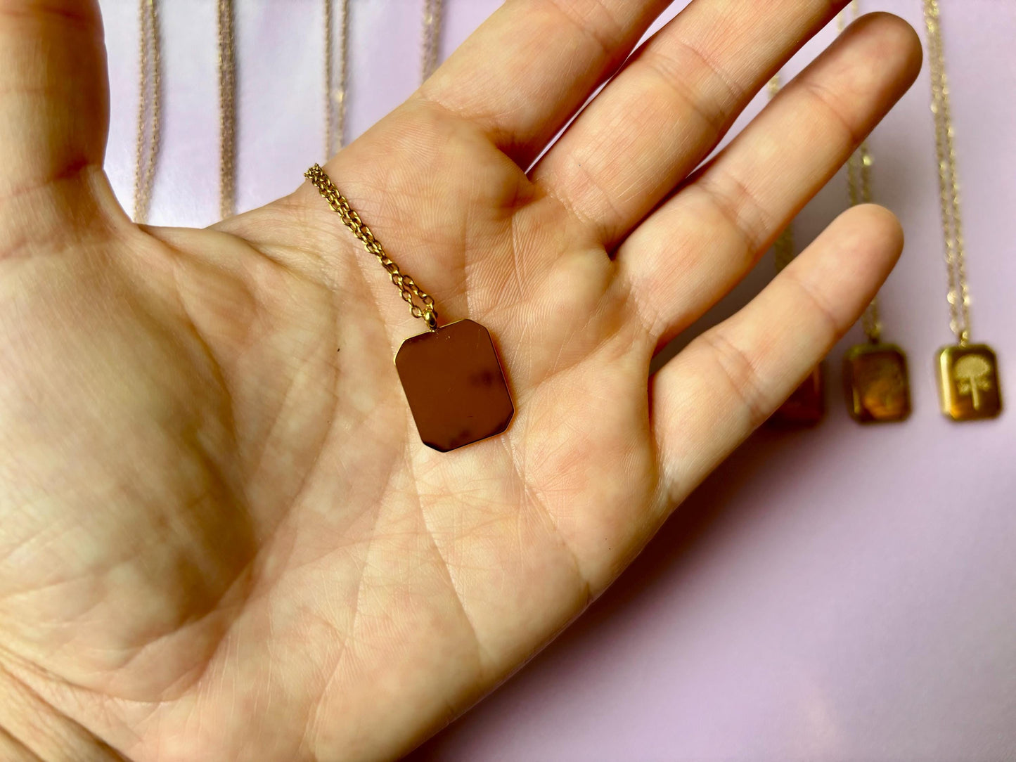 Birth Flower Necklace 925 Stainless Steel 18K Gold Plated Necklace with Chain Birthday Gift for Her - Gift for Mom , Gift for Girlfriend