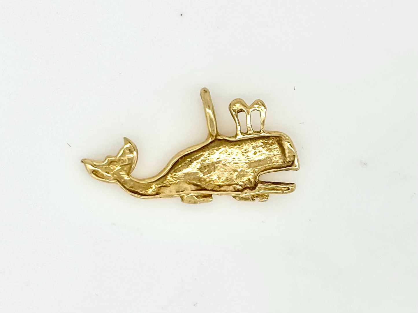14K Yellow Gold Whale Pendant, Whale Necklace Gold Pendant Gold Necklace Birthday Gift For Her Fish Pendant Anniversary Gift Christmas Gift