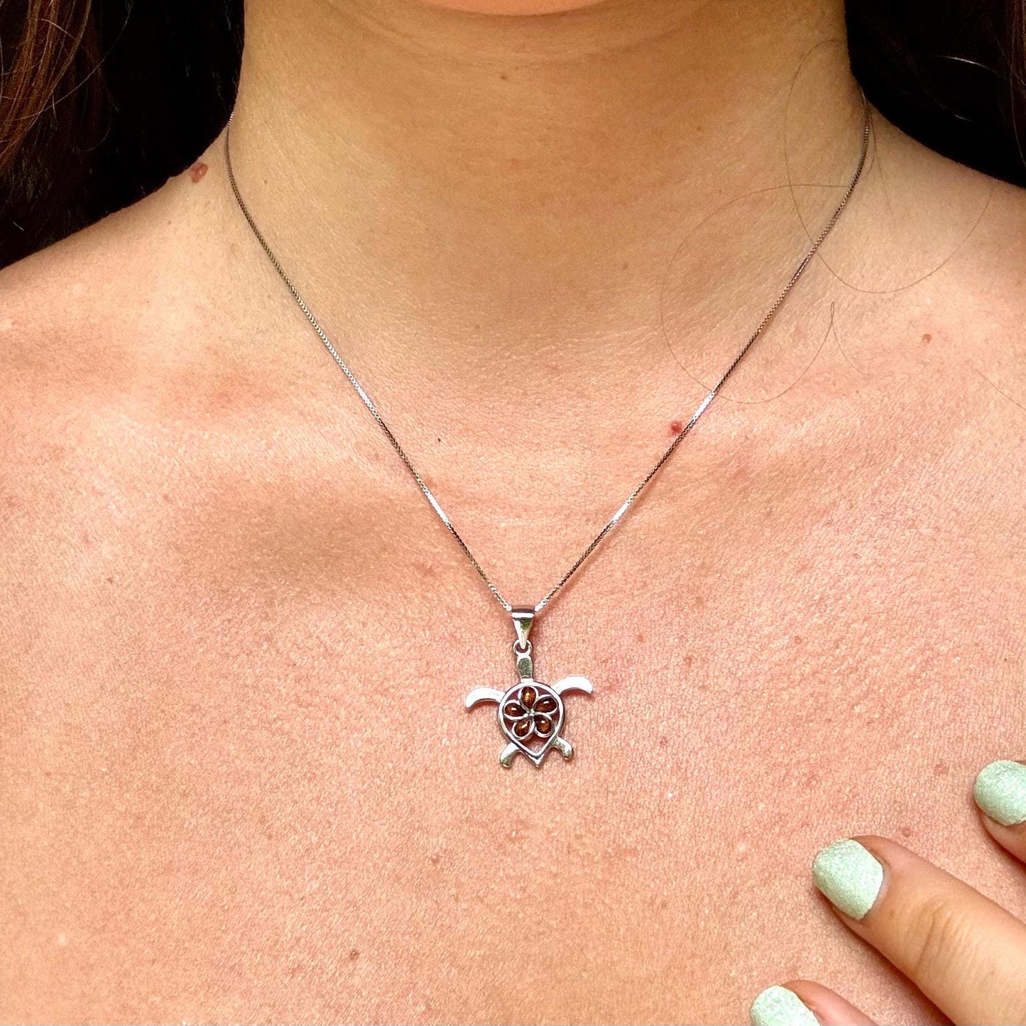 Hawaiian Honu Turtle Necklace with Koa Wood