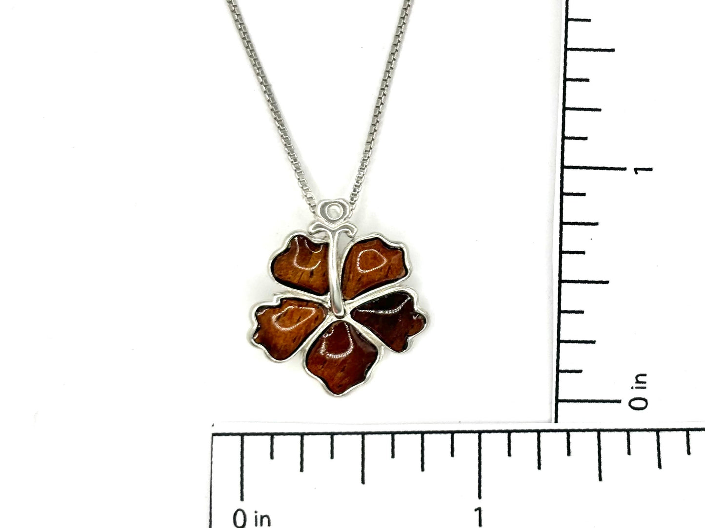 Hawaiian Hibiscus Flower Necklace Koa Wood Necklace 925 Sterling Silver Tarnish Free Wit Chain Birthday Gift For Her Dainty Necklace for Mom