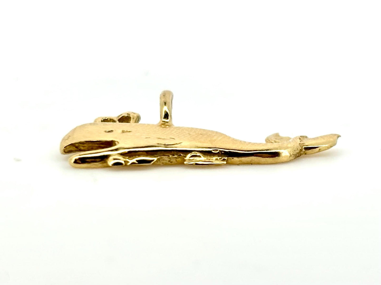 14K Yellow Gold Whale Pendant, Whale Necklace Gold Pendant Gold Necklace Birthday Gift For Her Fish Pendant Anniversary Gift Christmas Gift