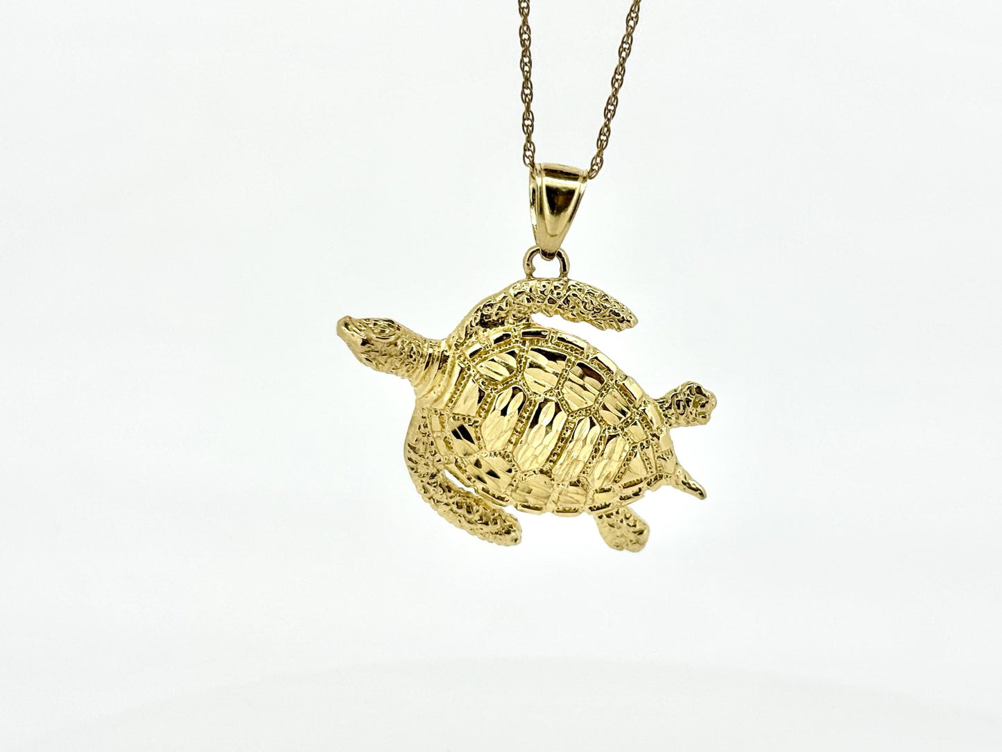 14K Solid Gold Turtle Pendant Hawaiian Turtle Honu Pendant Birthday Gift for Her Gift for Wife Gift for Girlfriend Tropical Beach Jewelry